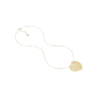 Collier Zag Neebla  en acier doré et nacre