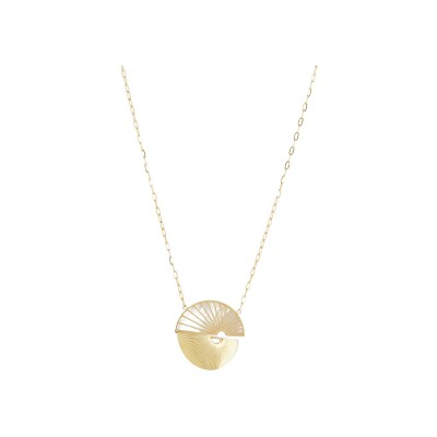 Collier Zag Mirage  en acier doré et nacre