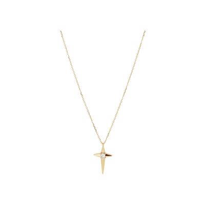 Collier Zag Sindia  en acier doré et oxyde de zirconium