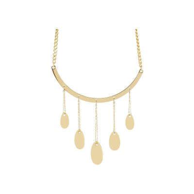 Collier Zag Pineto  en acier doré