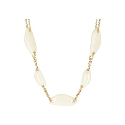 Collier Zag Antrodoco  en acier doré et acétate