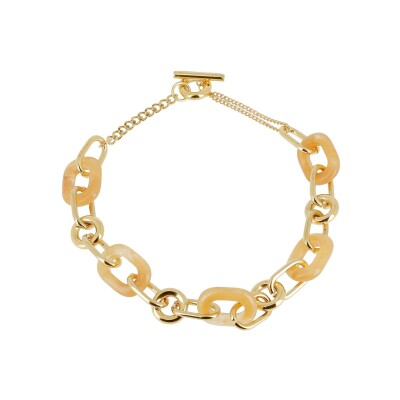 Collier Zag Cascia en acier doré et acétate