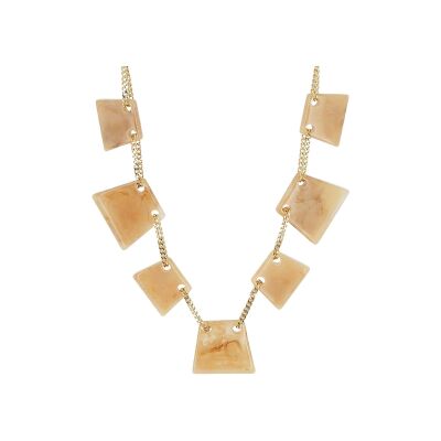 Collier Zag Tuscania  en acier doré et acétate