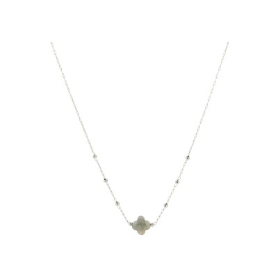 Collier Zag Velasquez en acier et labradorite