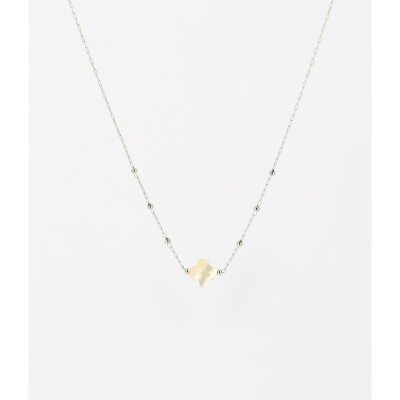 Collier Zag en acier et nacre