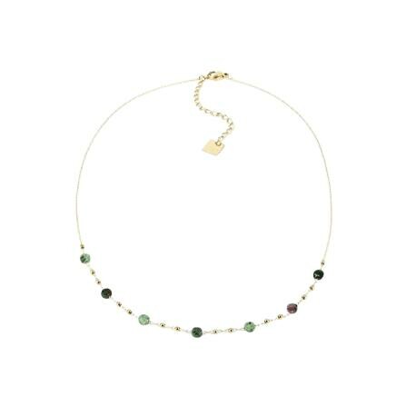 Collier ZAG Zoé en acier doré et tourmaline