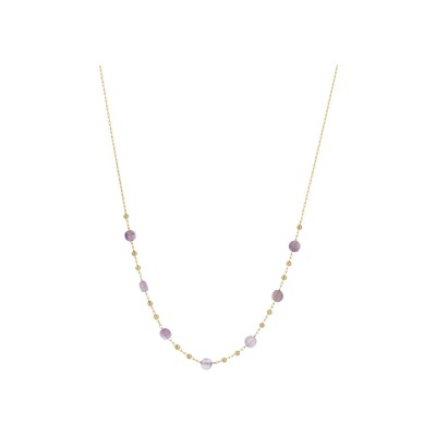 Collier Zag Zoé en acier doré et améthyste