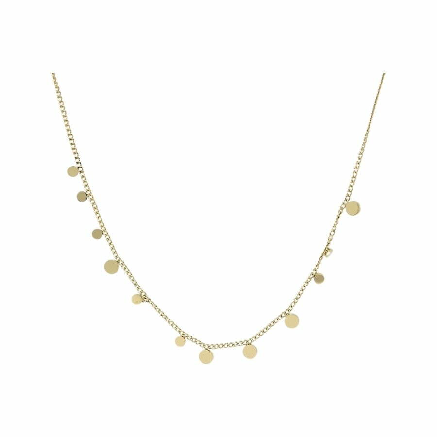 Collier Zag mini Confettis en acier doré