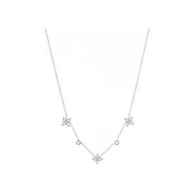 Collier Zag Manhattan en acier et oxyde de zirconium