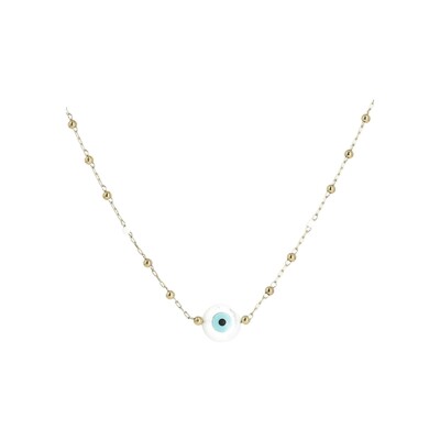 Collier Zag Bodrum en acier doré, résine et nacre