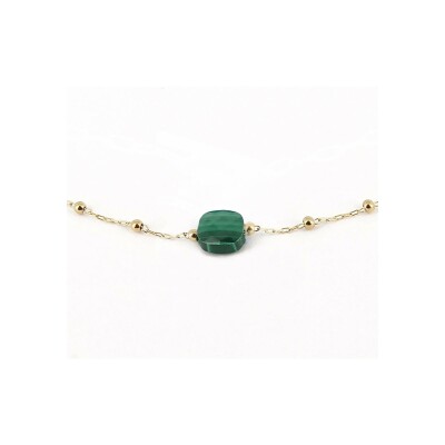 Collier Zag Pablo en acier doré et malachite
