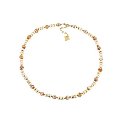 Collier Zag Lime en acier doré, Nude