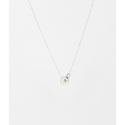 Collier ZAG en acier et nacre blanche