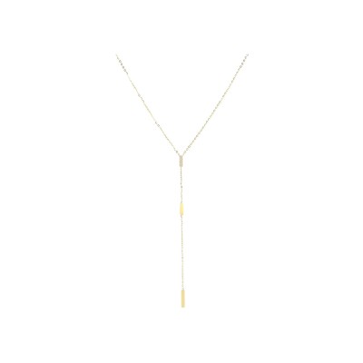 Collier Zag Prego en acier doré et oxyde de zirconium