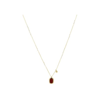 Collier Zag Lilou en acier doré et cornaline