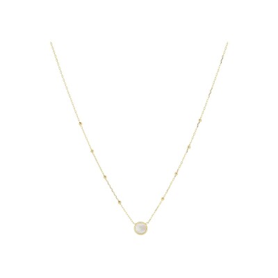 Collier Zag Bulle en acier doré et nacre