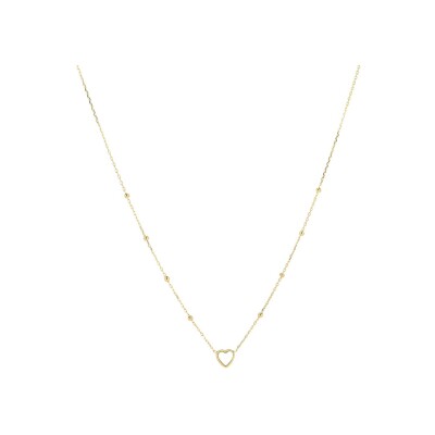Collier Zag Bisou en acier doré et nacre