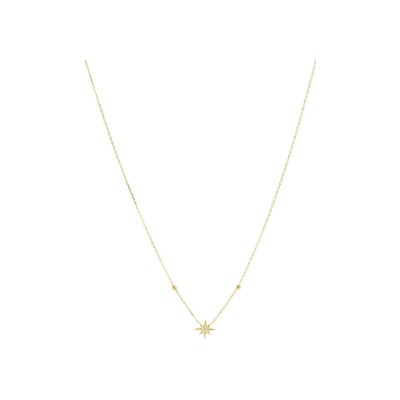 Collier Zag Newton en acier doré et oxyde de zirconium