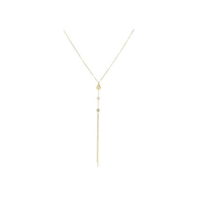 Collier Zag Sémélé en acier doré et oxyde de zirconium