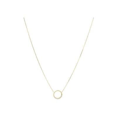 Collier Zag Cloud en acier doré et oxyde de zirconium