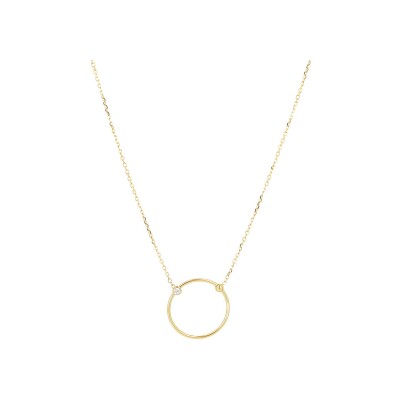 Collier Zag Jill en acier doré et oxyde de zirconium