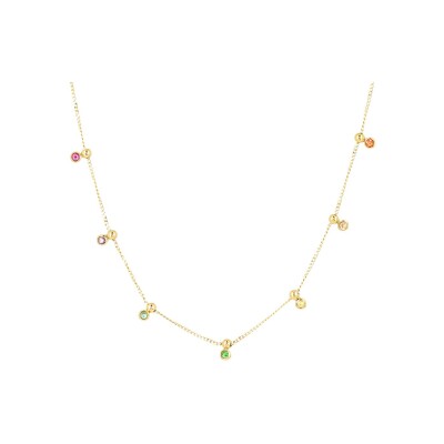 Collier Zag Kerala en acier doré et oxyde de zirconium