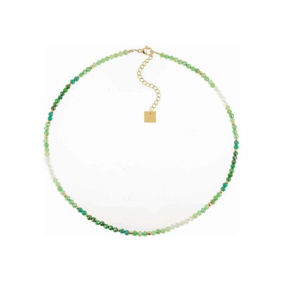 Collier Zag Tutti-Frutti en acier doré, Vert