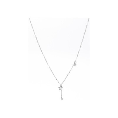 Collier Zag Céline en acier et oxyde de zirconium