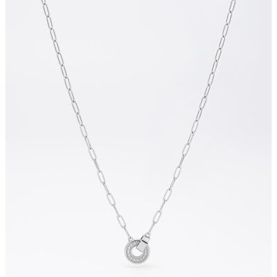 Collier Zag en acier et oxyde de zirconium