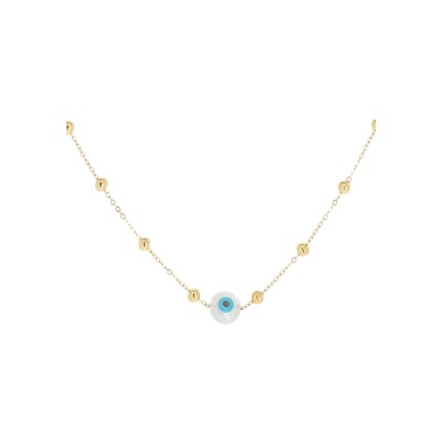 Collier Zag Auge en acier doré et résine