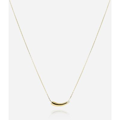 Collier Zag en acier doré et oxyde de zirconium