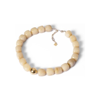 Collier Zag Oedipe en acier doré et résine, Nude