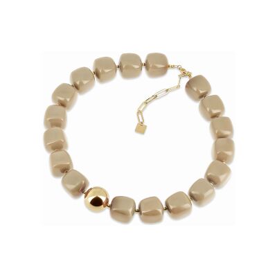 Collier Zag Laïos en acier doré et résine, Nude