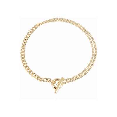 Collier Zag Hevea en acier doré