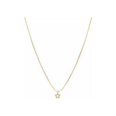 Collier Zag Polaris en acier doré et nacre