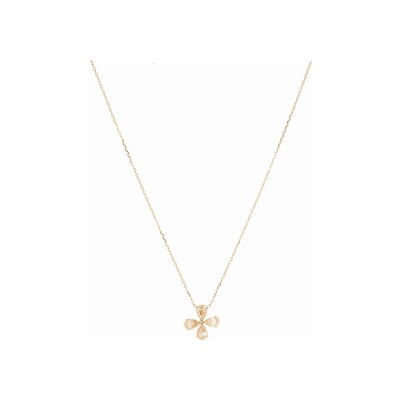 Collier Zag Estial en acier doré et oxyde de zirconium