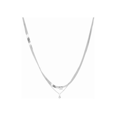 Collier Zag Altora en acier et oxyde de zirconium