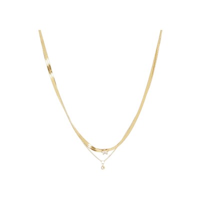 Collier Zag Altora en acier doré et oxyde de zirconium