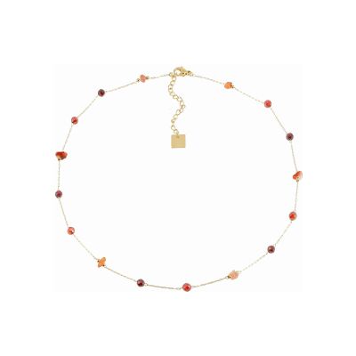 Collier Zag Hebe en acier doré, Rouge