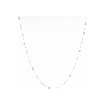 Collier Zag Octavia en acier doré, Bleu