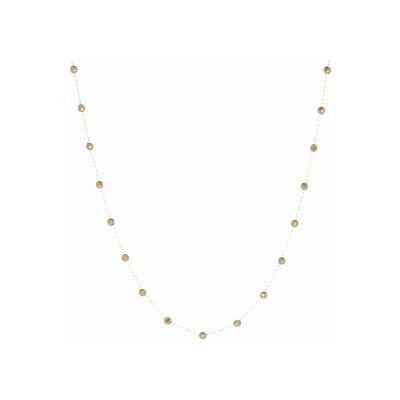 Collier Zag Hinaku en acier doré et pyrite