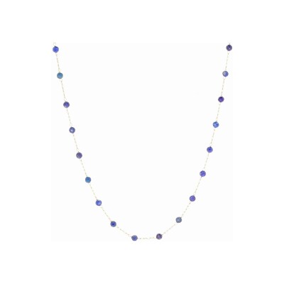 Collier Zag Hinaku en acier doré et lapis lazuli