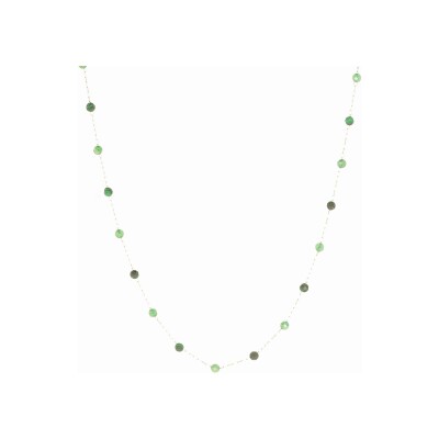Collier Zag Hinaku en acier doré et malachite