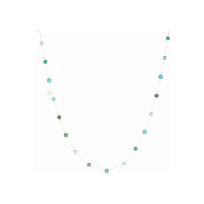 Collier Zag Hinaku en acier doré et apatite