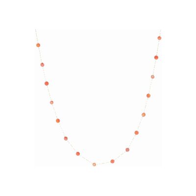Collier Zag Hinaku en acier doré et cornaline