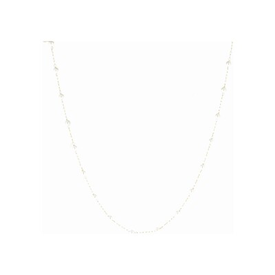 Collier Zag Hinaku en acier doré et nacre