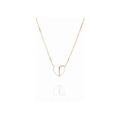 Collier Zag Basilio en acier doré et nacre
