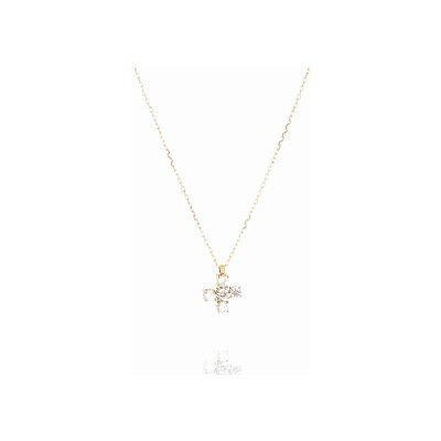 Collier Zag Conti en acier doré et oxyde de zirconium