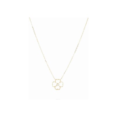 Collier Zag Adone en acier doré et oxyde de zirconium