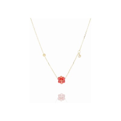 Collier Zag Bacca en acier doré, Corail